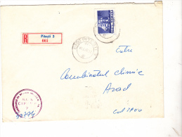 SHIP, STAMPS ON REGISTERED COVER, 1977, ROMANIA - Covers & Documents