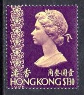 Hong Kong QEII 1973 $1.30 Definitive, Hinged Mint - Nuevos