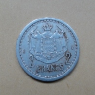 Monaco - 2 Francs - Louis II - Alu - 1922-1949 Louis II.