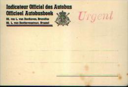 Carte Postale (1938) « Indicateur Officiel Des Autobus » Avec Griffe « URGENT » - Autres & Non Classés