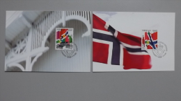 Norwegen 1105/6 Yt 1062/3 Maximumkarte MK/MC, Orts-ESST Lillehammer, Olympische Winterspiele 1994, Lillehammer - Maximumkarten (MC)