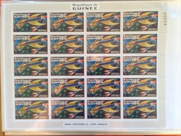 Guinée Yv. 456 Feuille Sheet 20 Stamps Dragon Animaux Préhistoriques De L'espace Imaginaires RARE ** MNH - Guinea (1958-...)