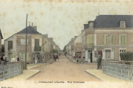 CPA (49)    CHATEAUNEUF SUR SARTHE   Rue Nationale - Chateauneuf Sur Sarthe