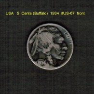 U.S.A.   5  CENTS  (BUFFALO)  1934  (KM # 134) (US-67) - 1913-1938: Buffalo