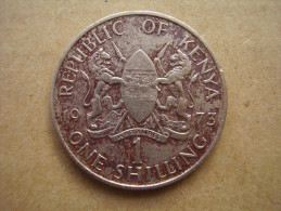 KENYA 1973  ONE SHILLING  KENYATTA Copper-Nickel  USED COIN In FAIR CONDITION. - Kenya