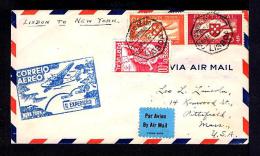 Portugal Azores USA 1939 Covers 1st Flight LISBOA - AZORES - NOVA YORK Maps Sp2748 - Storia Postale