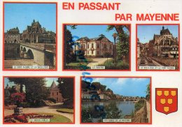 53 -  MAYENNE - THEATRE   JARDIN PUBLIC- BASILIQUE ET PONT NOTRE DAME - Mayenne