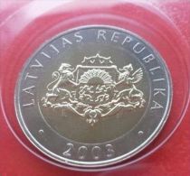 LATVIA Lettland 2003  BIMETAL 2 Lats / Lati COW COIN UNC  !!! Very Rare  !!! Limited Edition 3000 Pieces - Lettonie