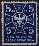 1920 Poland WW1 Charity Stamp - Prima Guerra Mondiale