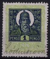 1926 Hungary - Revenue Stamp - 1 P - Used - Revenue Stamps