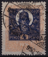 1926 Hungary - Revenue Stamp - 4 P - Used - Fiscale Zegels
