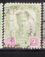 Malaya Johore 1896-99 Sultan Ibrahim 3c Used - Johore