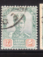 Malaya Johore 1896-99 Sultan Ibrahim 5c Used - Johore