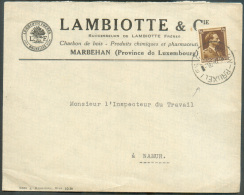 70 Centimes Leopold III Col Ouvert Obl. Sc Ambulant ARLON-BRUXELLES 1 Sur Lettre (en-tête LAMBIOTTE Charbons De Bois, Pr - Storia Postale