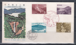 Japan 1962 2nd National Park Series, Mt. Chausu, Mt. Nantai FDC - Vulkane