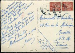 FRANCE - IRIS - N° 652 (2) / CP, OBL. POSTE AUX ARMÉES LE 16/1/1948, POUR MARSEILLE - B - 1939-44 Iris