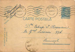 Romania-Postal Stationery Postcard Circulated In 1941- King Mihai, 4 Lei  Blue - Lettres & Documents