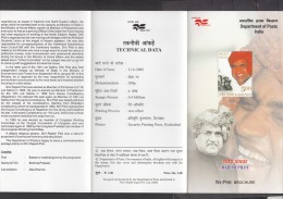 INDIA, 2008, Rajesh Pilot, (Rajeshwar Prasad Singh Vidhuni, Parliamentarian), Folder - Storia Postale
