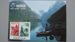 Norwegen 899/0 Yt 855/6 Maximumkarte MK/MC, SST PRO OSLO 1986, Hamburg, Sportfischen - Cartes-maximum (CM)