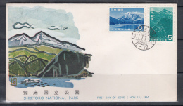 Japan 1965 2nd National Park Series, Shiretoko, Mt. Rausu FDC - Vulkane