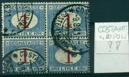 REGNO 1890-94 SEGNATASSE 1 LIRA QUARTINA  TIMBRO COSTANTINOPOLI  RARO - Postage Due