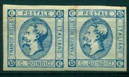 REGNO 1863 EFFIGIE LITOGRAFICO COPPIA MNH**  LUSSO  II TIPO - Mint/hinged