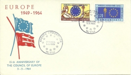 Turkey; FDC 1964 15th Anniv. Of Council Of Europe - FDC