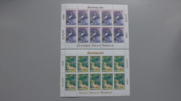 Aserbaidschan 442/3 ++/mnh, Kleinbogen/sheet, EUROPA/CEPT 1999, Natur- Und Nationalparks - Azerbeidzjan