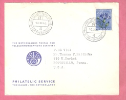 OMSLAG PWS PHILATELIC SERVICE DEN HAAG > POTTSVILLE USA 10.10.1952 - Brieven En Documenten