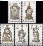 CZECHOSLOVAKIA, 1979, 18th Century Clocks, MNH (**), Sc/Mi 2260-2264/2529-33 - Horlogerie
