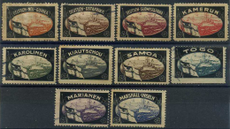 10 Viñetas, Cinderellas, Germay Empire, Colonias Alemanas, Kolonien, Sin Goma, Una Ligero Defecto - Other & Unclassified