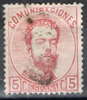 Sello 5 Cts Amadeo 1872, Variedad,  Num 118b º - Gebruikt