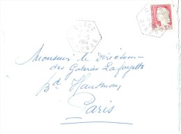 2521 CUDOS Gironde Lettre Yv 1263 25c Decaris Ob 15 5 1964 Hexagone Pointillé Agence Postale Lautier F7 - Handstempel