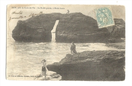 Cp, 85, Sion, Près De Croix-de-Vie, La Roche Percée, à Marée Basse, Voyagée 1904 - Sonstige & Ohne Zuordnung