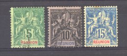 Réunion :  Yv  35-37  (o) - Used Stamps