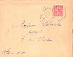 2525 LAQUINTE Sarthe Lettre 50 C Semeuse Yv 199 Ob 31 12 29  Hexagone Pointillé Agence Postale Lautier F4 - Handstempel