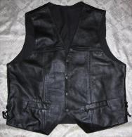 Amazing Black Gents Leather Vest *** Very Good Condition *** Made In Israel - Autres & Non Classés