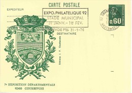 Exposition Philatélique - Courbevoie - 1976 - Cartes Postales Repiquages (avant 1995)