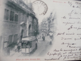 Rare CPA Précurseur 1900.Besançon.Hotel De Ville, Grande Rue. Tramway Beau Plan - Besancon