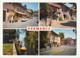 {35225} Suisse , Hermance , Multivues ; La Rue Du Nord , Embouchure De L' Hermance , La Place - Hermance