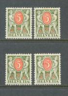 1924 - 1934 SWITZERLAND POSTAGE DUE 4x Stamps MICHEL: P42 MH * - Neufs