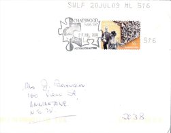 (117) Australia Cover - Jigsaw Postmark From Chatswood - Storia Postale