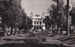 MONACO ,MONTE CARLO EN 1956,CASINO,JARDIN,carte Ave Timbre Et Tampon Palais,marcophilie - Autres & Non Classés