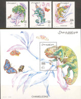 Somalia 2001 Chameleons Set And Souvenir Sheet MNH; S/S A Faint Natural Crease - Somalia (1960-...)