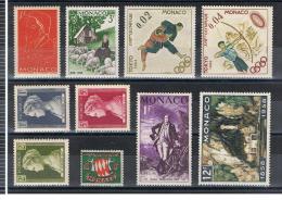 MONACO - LOT DE 10 TIMBRES NEUFS SANS GOMME OU AVEC TRACE DE CHARNIERE - Colecciones & Series