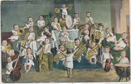 ENFANTS )) BEBES MULTIPLES  MUSICIENS ORCHESTRE - Humorvolle Karten