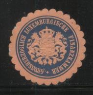 LUKSEMBOURG GROSSHERZOGLICH LUXEMBOURGISCHE FINANZKAMMER SIEGLEMARKEN SEALING LABEL GRAND DUCHY FINANCIAL CHAMBER - Errors & Oddities