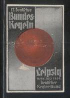 GERMANY 1929 17TH GERMAN BOWLING COMPETITION LEIPZIG NO GUM POSTER STAMP CINDERELLA ERINOPHILATELIE REKLAMENMARKEN - Bowls