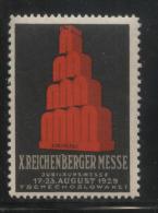 CZECHOSLOVAKIA REICHENBERG LIBEREC JUBILEE FAIR GERMAN NHM POSTER STAMP CINDERELLA ERINOPHILATELIE REKLAMENMARKEN - Unused Stamps