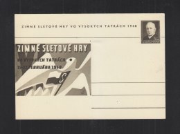 Czechoslovakia Stationery Zimne Sletove Hry - Cartes Postales